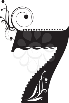 Royalty Free Clipart Image of the Number Seven