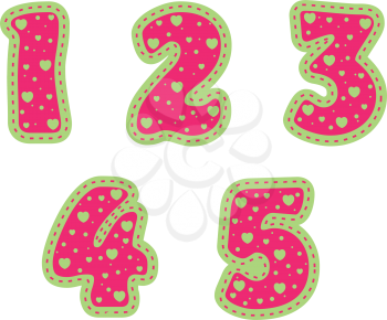 Royalty Free Clipart Image of Heart Numbers