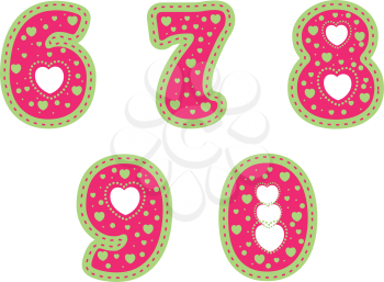 Royalty Free Clipart Image of Heart Numbers