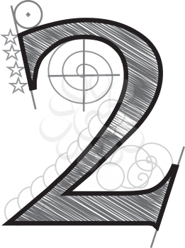 Royalty Free Clipart Image of a Decorative Number