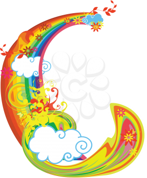 Royalty Free Clipart Image of a Rainbow Letter