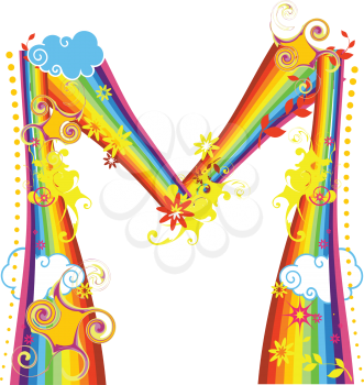 Royalty Free Clipart Image of a Rainbow Letter