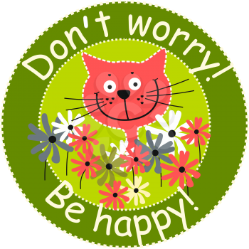 Don't worry, be happy icon, vector