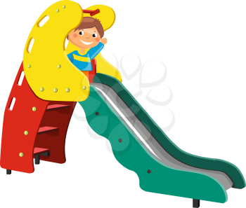 Playground for children. Illustration of slide 