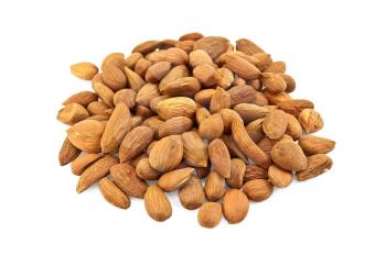 Royalty Free Clipart Image of a Handful of Almonds