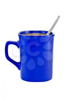 Royalty Free Photo of a Blue Mug of Coffee