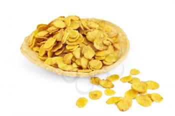 Royalty Free Photo of Corn Flakes on Dry Bread