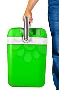 Royalty Free Photo of Someone Carrying a Cooler