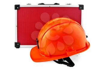 Royalty Free Photo of a Tool Bag and Hardhat