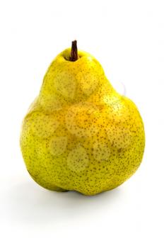 Ripe juicy yellow-green pear isolated on a white background