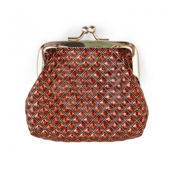 Purse brown with a pattern isolated on a white background