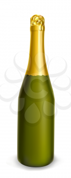Royalty Free Clipart Image of a Bottle of Champagne