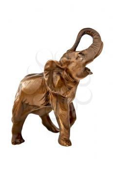 Metal elephant figurine isolated on white background