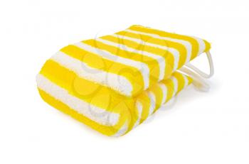 Wisp of bast with yellow and white stripes isolated on white background