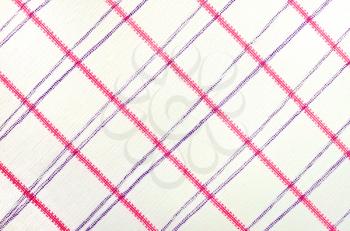 The texture of the cotton fabric with pink and purple stripes