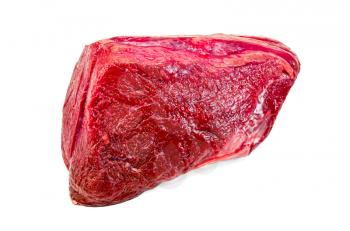 The whole piece of beef isolated on white background