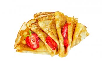 Royalty Free Photo of Folded Pancakes and Berries