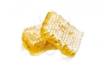 Honeycomb with fragrant honey isolated on white background