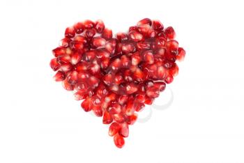 Royalty Free Photo of a Heart Made Up of Pomegranate Berries