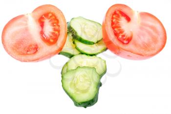 Royalty Free Photo of Cucumber and Tomatoes