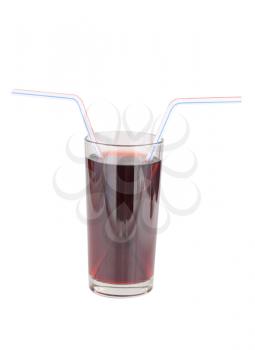Royalty Free Photo of a Drink in a Glass With Two Straws