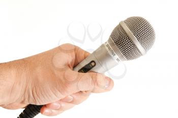 Royalty Free Photo of a Hand Holding a Microphone
