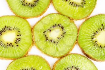 kiwi fruit sliced on a white background 