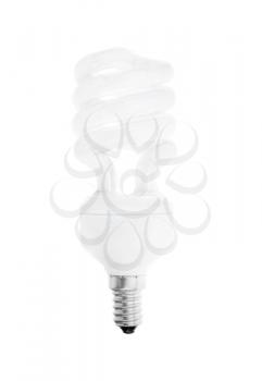 Energy saving light bulb on white bakground 


