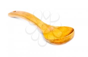 Wooden spoon on white background 