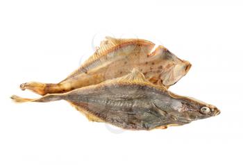 Salted flounder isolated on the white background 