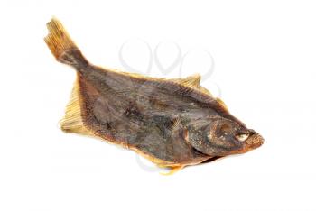 Salted flounder isolated on the white background 

