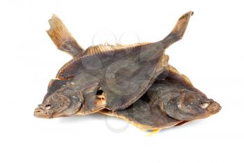 Salted flounder isolated on the white background 
