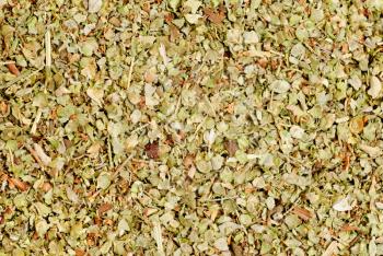 Dried marjoram spice  closeup as  food background