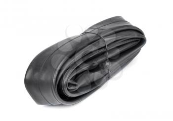 Bicycle inner tube isolated on white background 