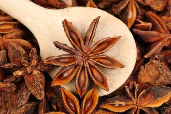 Fresh anise-star, nature spice  background


