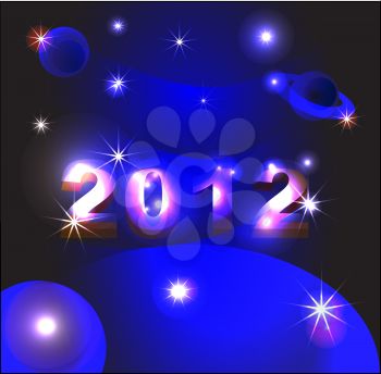 Royalty Free Clipart Image of a 2012 Background