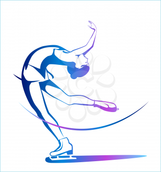 Royalty Free Clipart Image of a Woman Figure Skating