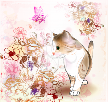 Royalty Free Clipart Image of a Kitten 