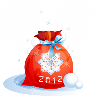 Royalty Free Clipart Image of a Christmas Bag