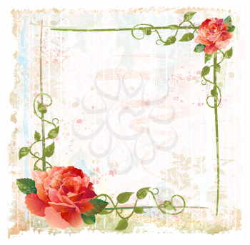 Royalty Free Clipart Image of a Frame of Red Roses