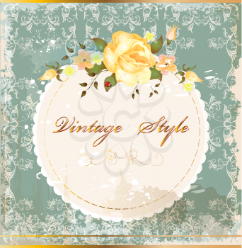 Royalty Free Clipart Image of a Vintage Postcard