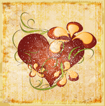Royalty Free Clipart Image of a Heart With Flowers