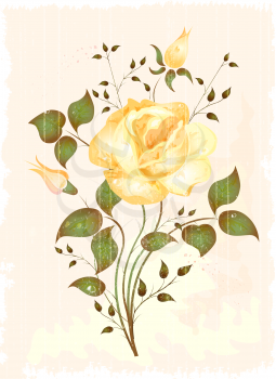 Royalty Free Clipart Image of a Yellow Rose