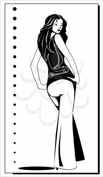 Royalty Free Clipart Image of a Posing Girl
