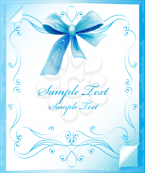Royalty Free Clipart Image of a Blue Invitation