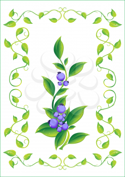 Royalty Free Clipart Image of Berries and Leaves