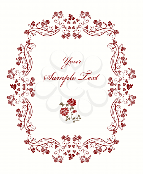Royalty Free Clipart Image of a Vintage Frame With Roses 