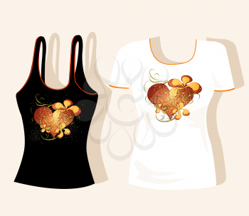 Royalty Free Clipart Image of T-Shirts
