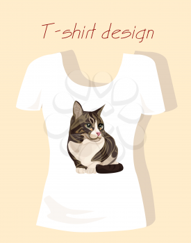Royalty Free Clipart Image of a Cat Shirt