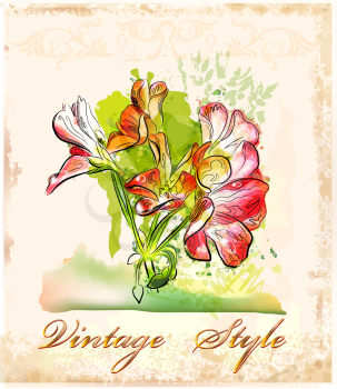 Royalty Free Clipart Image of Geraniums